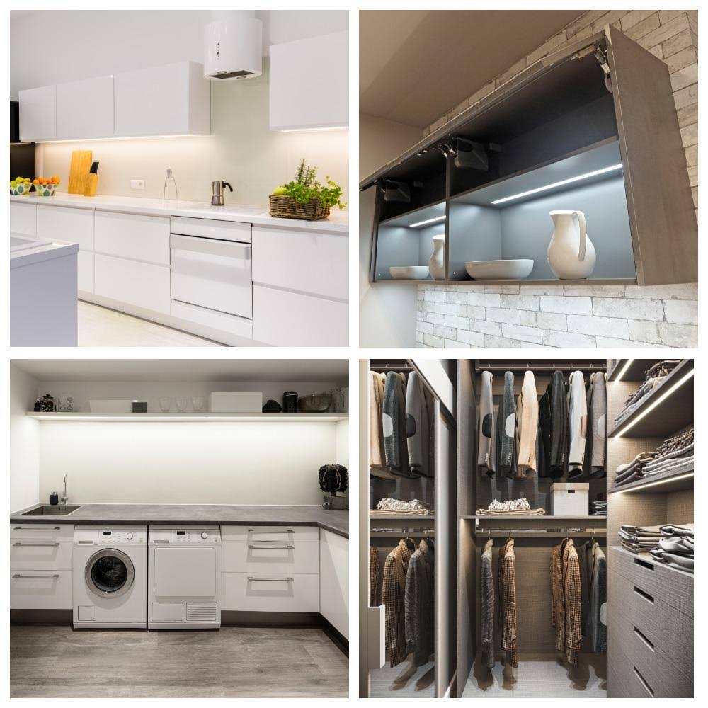 White Finish 3 Extra Long 20 inch Panels LED Dimmable Under Cabinet Lighting Kit O389086