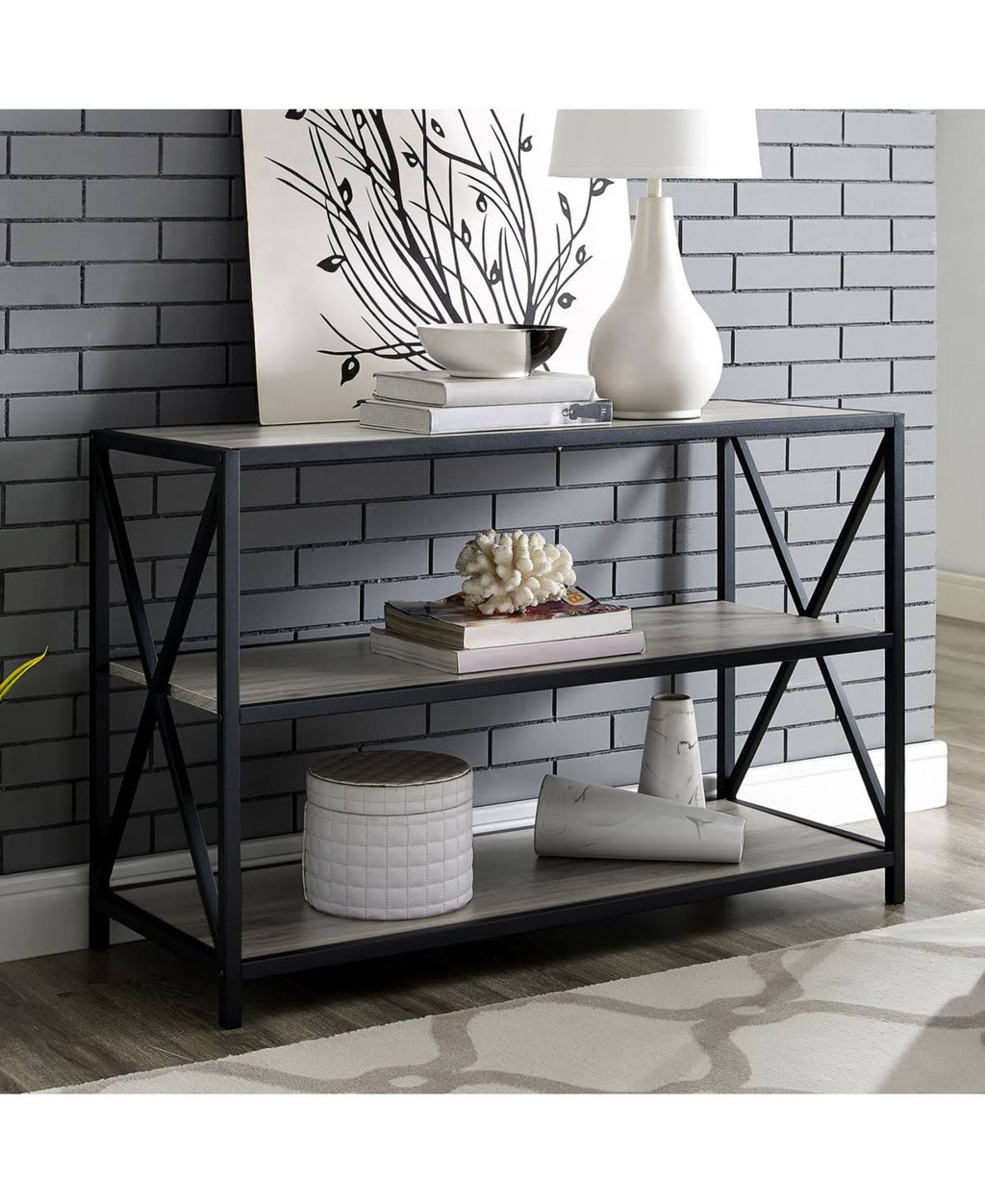 40x22 Industrial Wood Bookcase K13157
