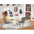 5 Piece Kitchen Table Set with Oval Dining Table and 4 Chairs W467