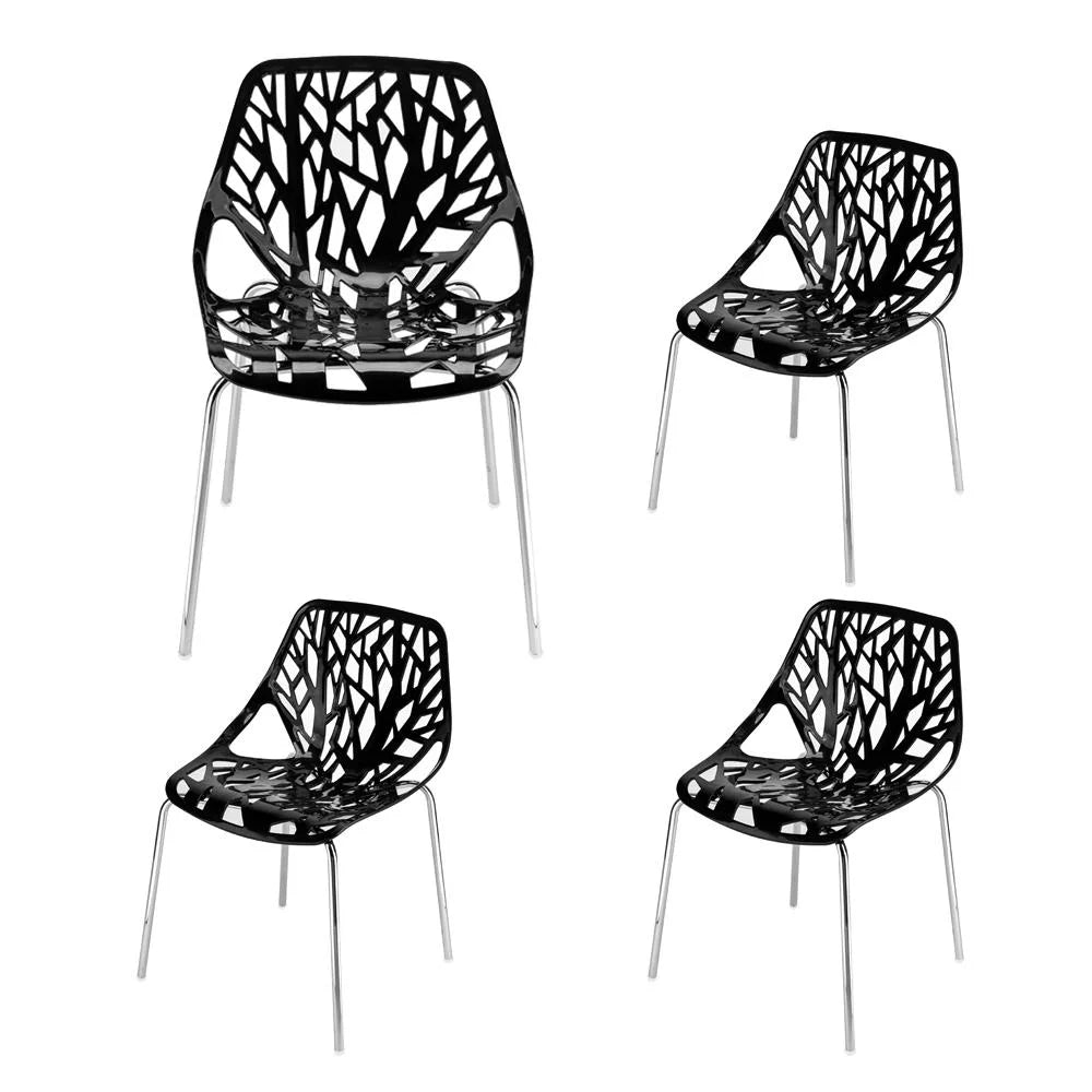 Black Set of 4 Dining Chair L130