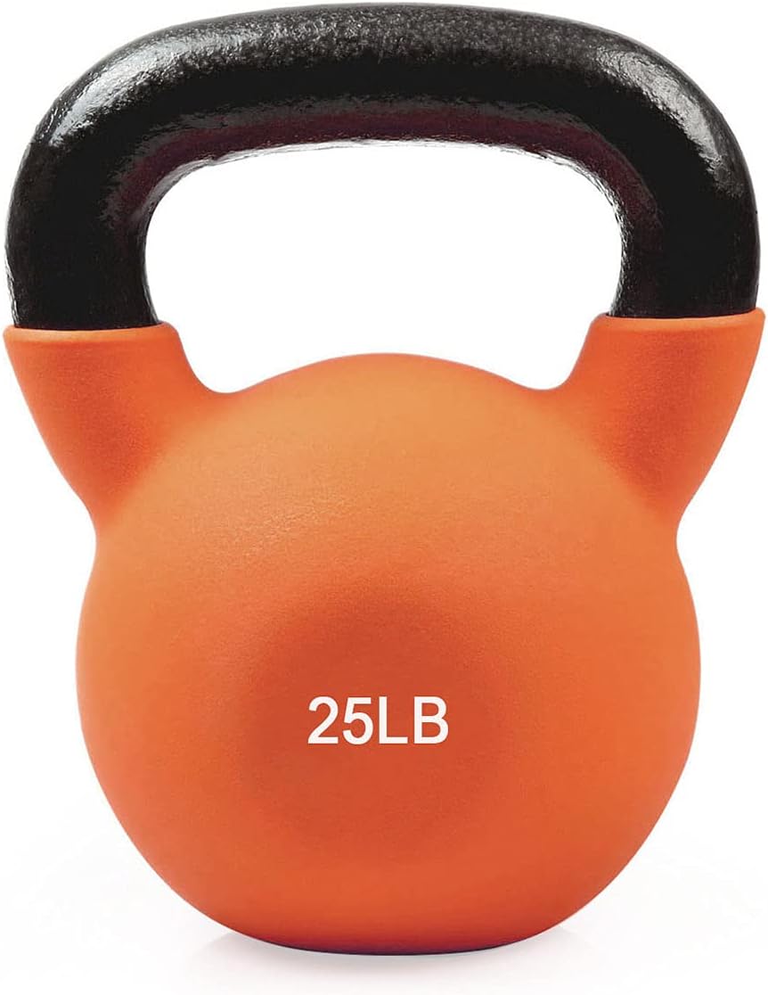 Neoprene Coated Solid Cast Iron Kettlebell 20 25 30 35 40 45 50 LB, Pack of 2 B21237