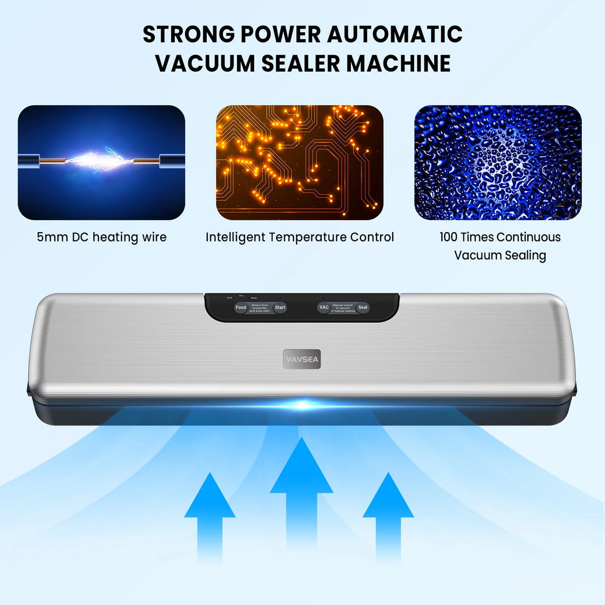 Vacuum Sealer with Vacuum Hose & 10Pcs Bags T61588