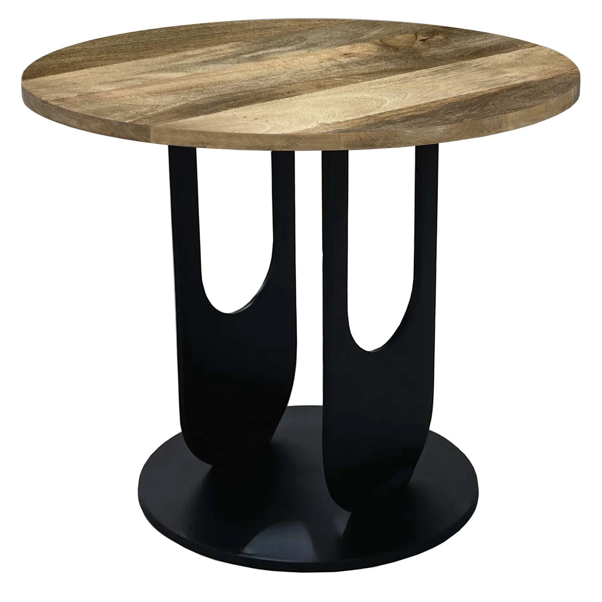 22 in. Round Mango Wood Top Side End Table Y95582
