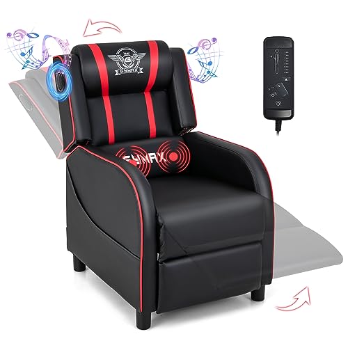 Red Massage Gaming Recliner with Bluetooth Speaker N6026