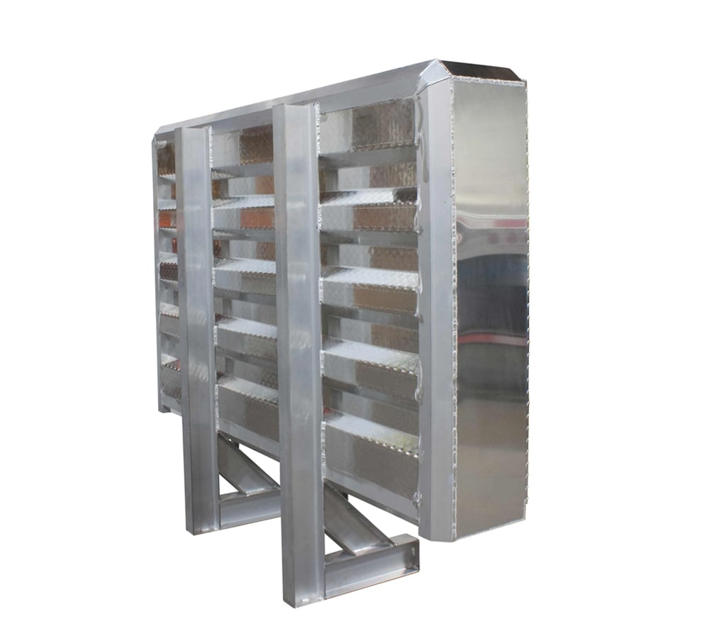 68" x 80" x 14" Aluminum Flatbed Trailer Cab Rack with 3 Mirror Finish Doors K4106