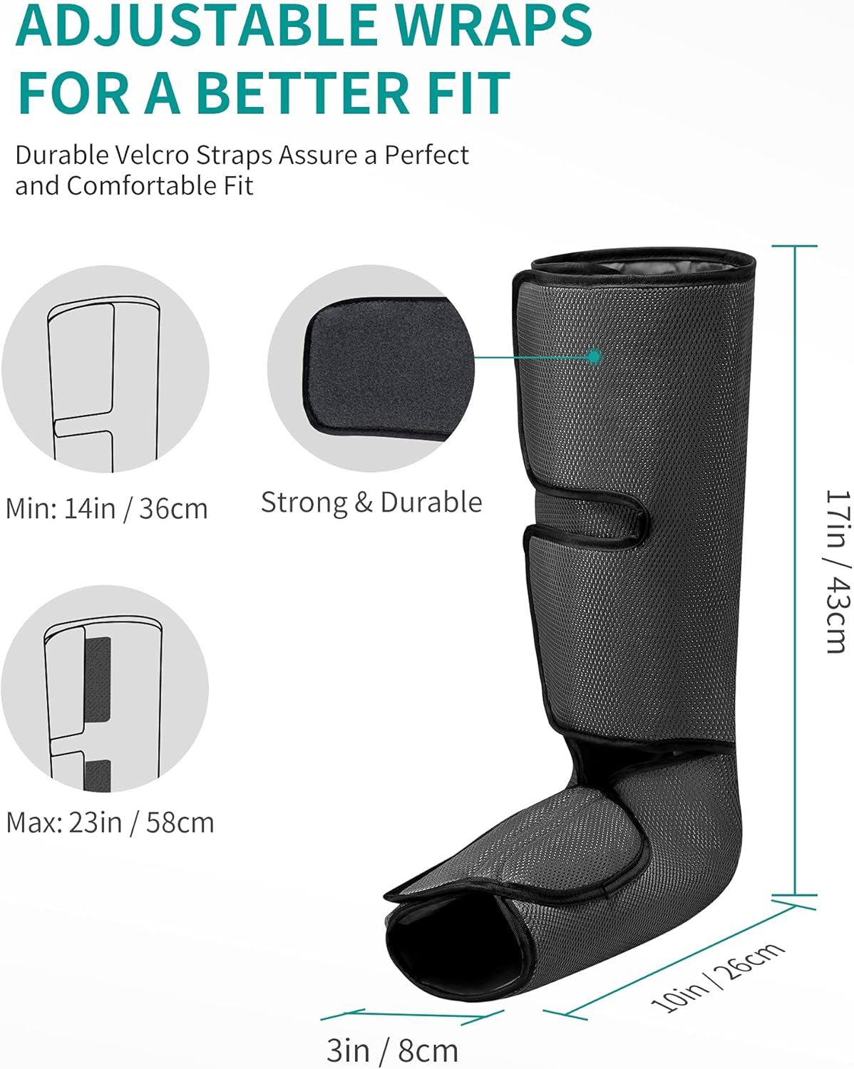 Leg Massager with Air Compression, Foot and Calf Massage Machine with Hand-held Controller 2 Modes 3 Intensities, Adjustable Leg Wraps Z28055