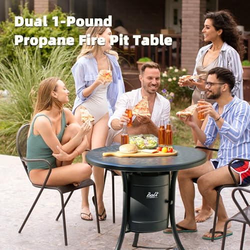 26 inch Black Round Propane Fire Pit X7121