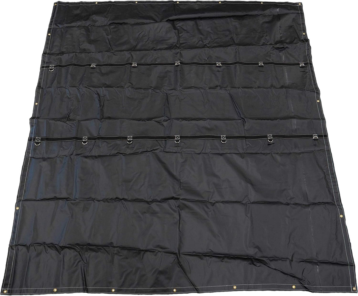 Heavy-Duty Smoke Tarp - 9.666 Feet Long x 10.75 Feet Wide - 18 Ounce PVC-Coated Polyester B542