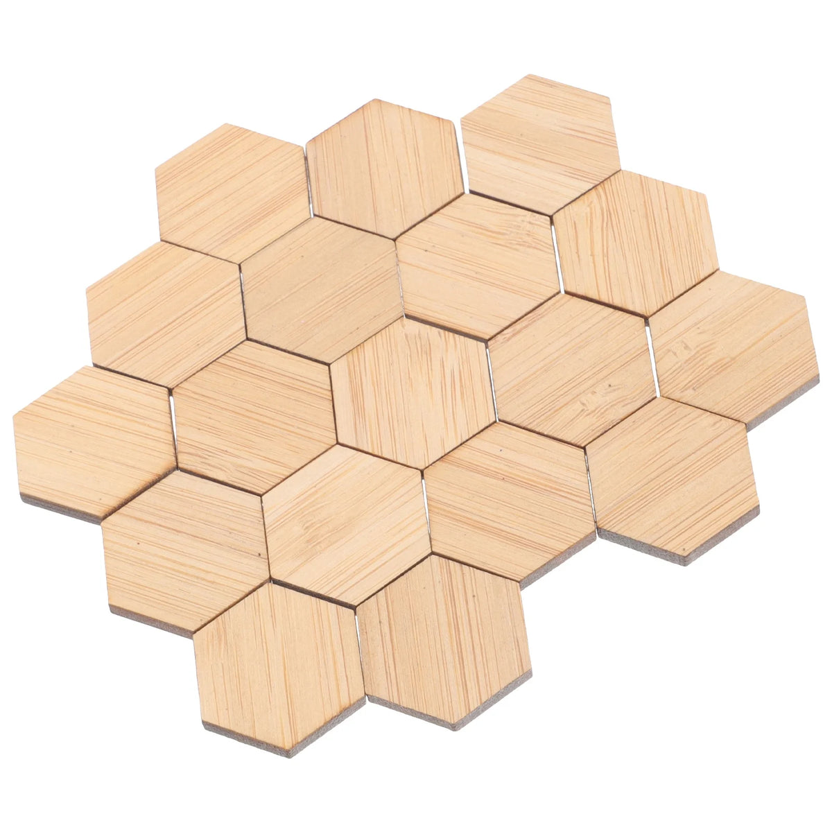 48pcs Mini Hexagon Bamboo Floorboard Doll House Prop P263