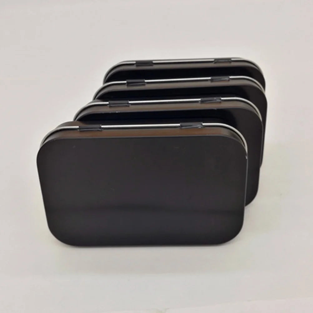5 PCS Mini Rectangular Tin Storage Boxes with Lids Black M525009