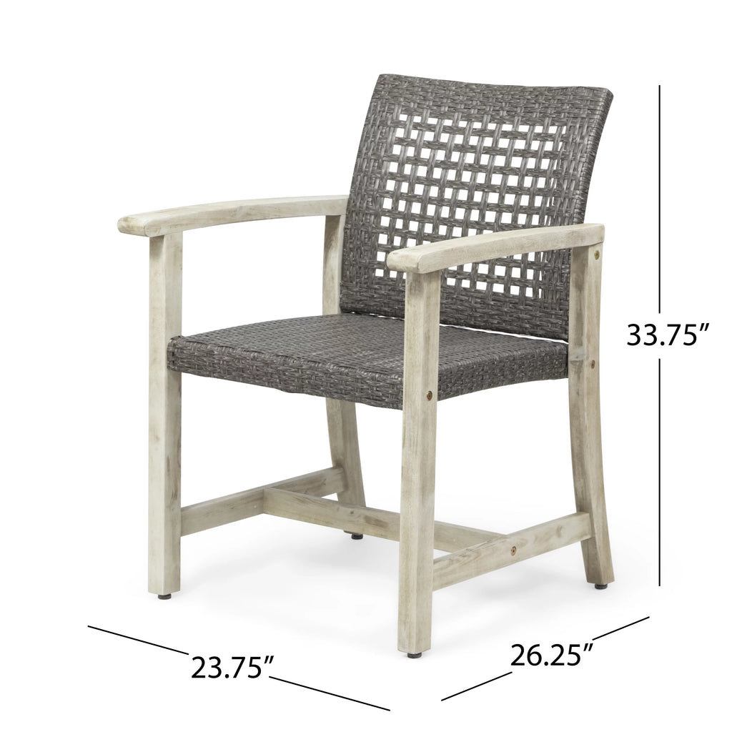 Acacia Wood and Wicker 6 Seater Dining Set X479963