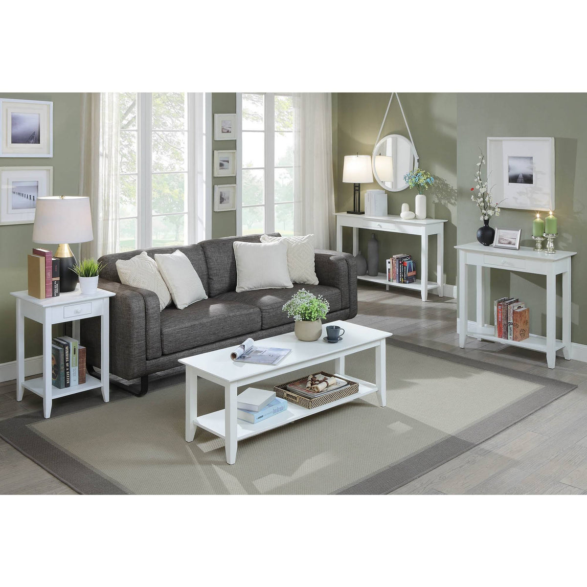 White End Table with Drawer/Shelf U344532