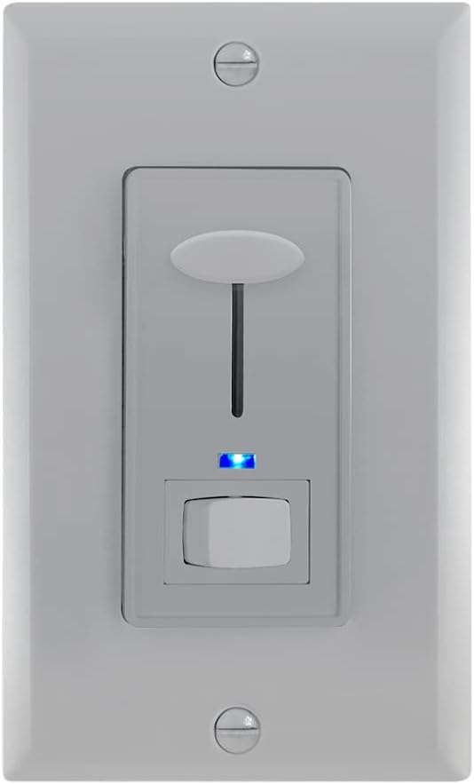 Dimmer Light Switch with Blue Indicator Light, LED Compatible, 3-Way/Single Pole, 600 Watt T632565