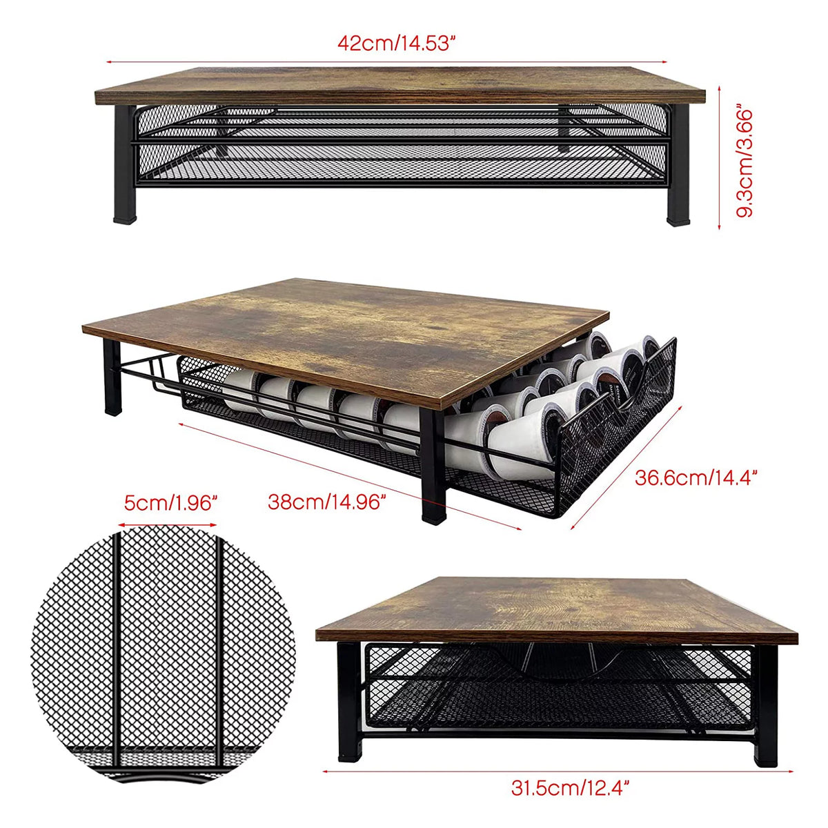 Brown Coffee Pod Drawer Holder for K-cups C68521