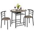 White 3-Piece Dining Table Set with Metal Frame A3124