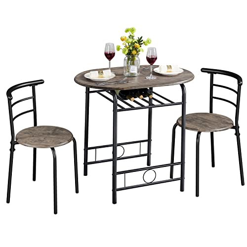 White 3-Piece Dining Table Set with Metal Frame A3124
