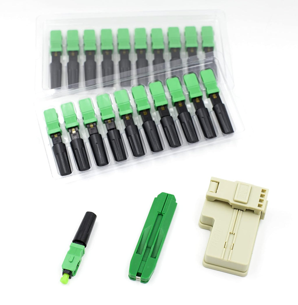20pcs SC APC Fiber Optic Quick Connector Single Mode 9/125 O4058