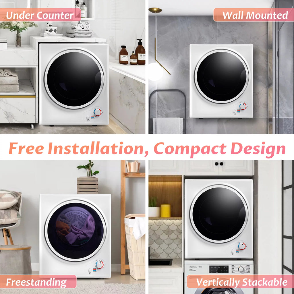 850W Portable Front Load Electric Clothes Dryer with 5 Drying Modes T295