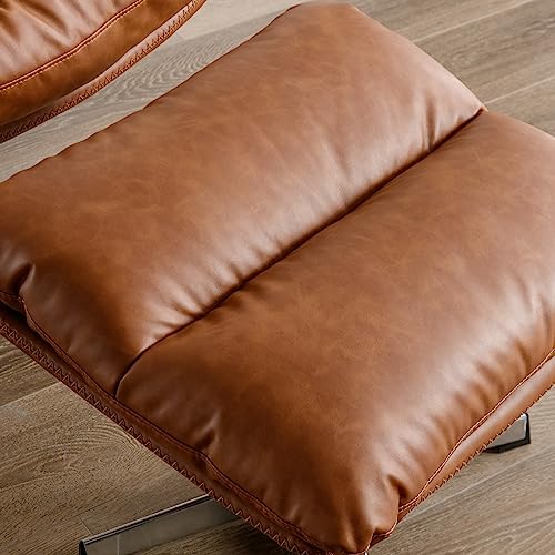 Cream Linen Swivel Accent Chair with Ottoman L90467