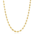 18K Yellow Gold Over Silver Puffed Anchor Chain Necklace 16"-24" X744960