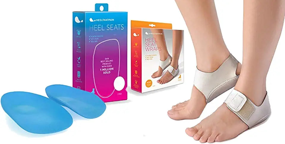 Blue Small Plantar Fasciitis Insoles and Heel Wraps L163