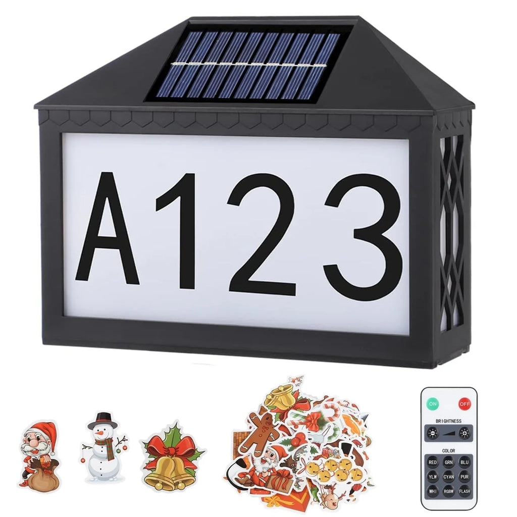 Solar Address Sign IP55 Waterproof Wall Mounted LED O8910