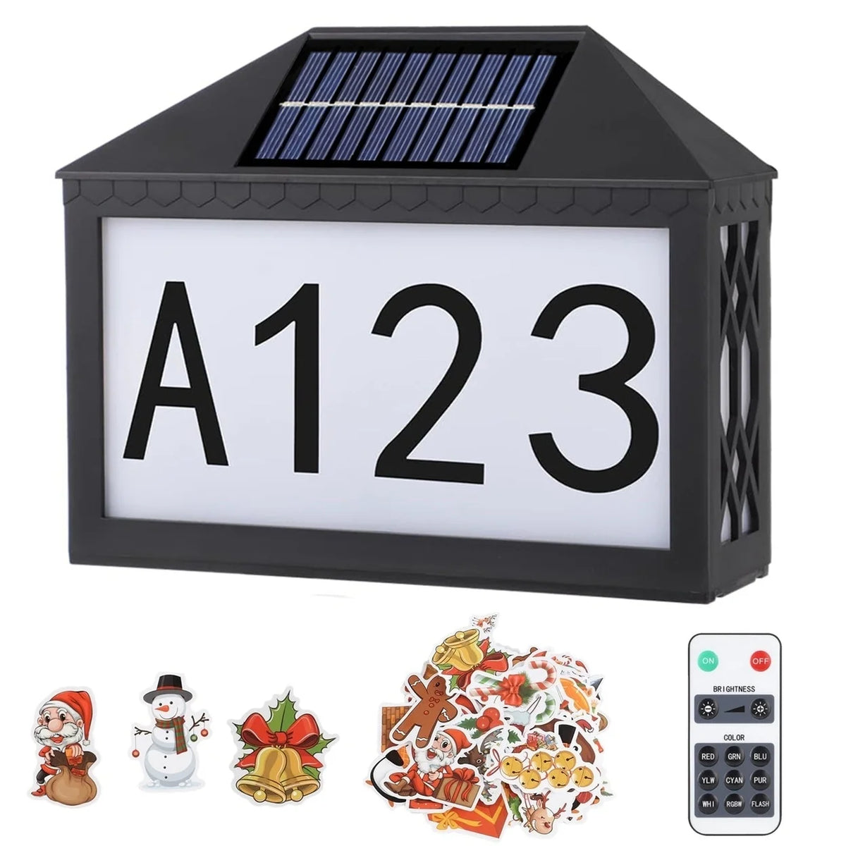 Solar Address Sign IP55 Waterproof Wall Mounted LED O8910