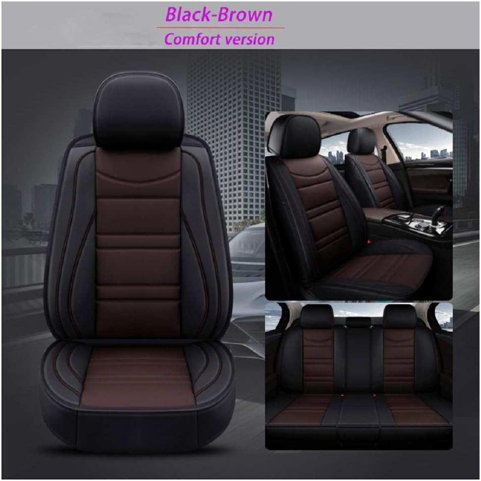 Beige Leather Car Seat Covers 5 Seats Full Set J829399