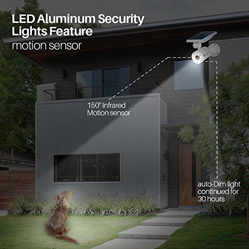 1400-Lumen 9W Aluminum Solar Flood Security Spotlights Z155