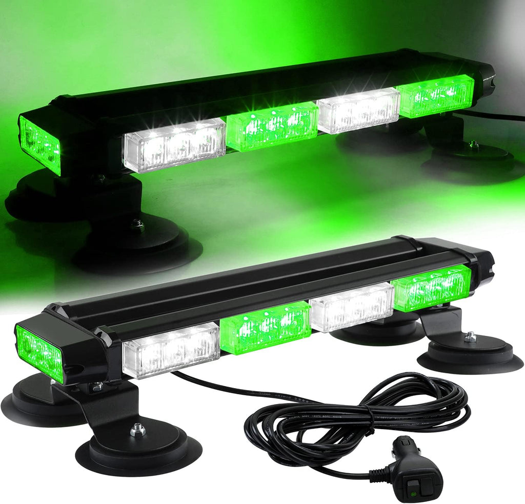 16.8 Inch LED Strobe Light Bar, 26 Flashing Modes, Magnetic Base, Blue White, Pack of 2 B528565
