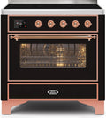 36 Induction Range with Electric Oven in Glossy Black with Copper Trim N20777