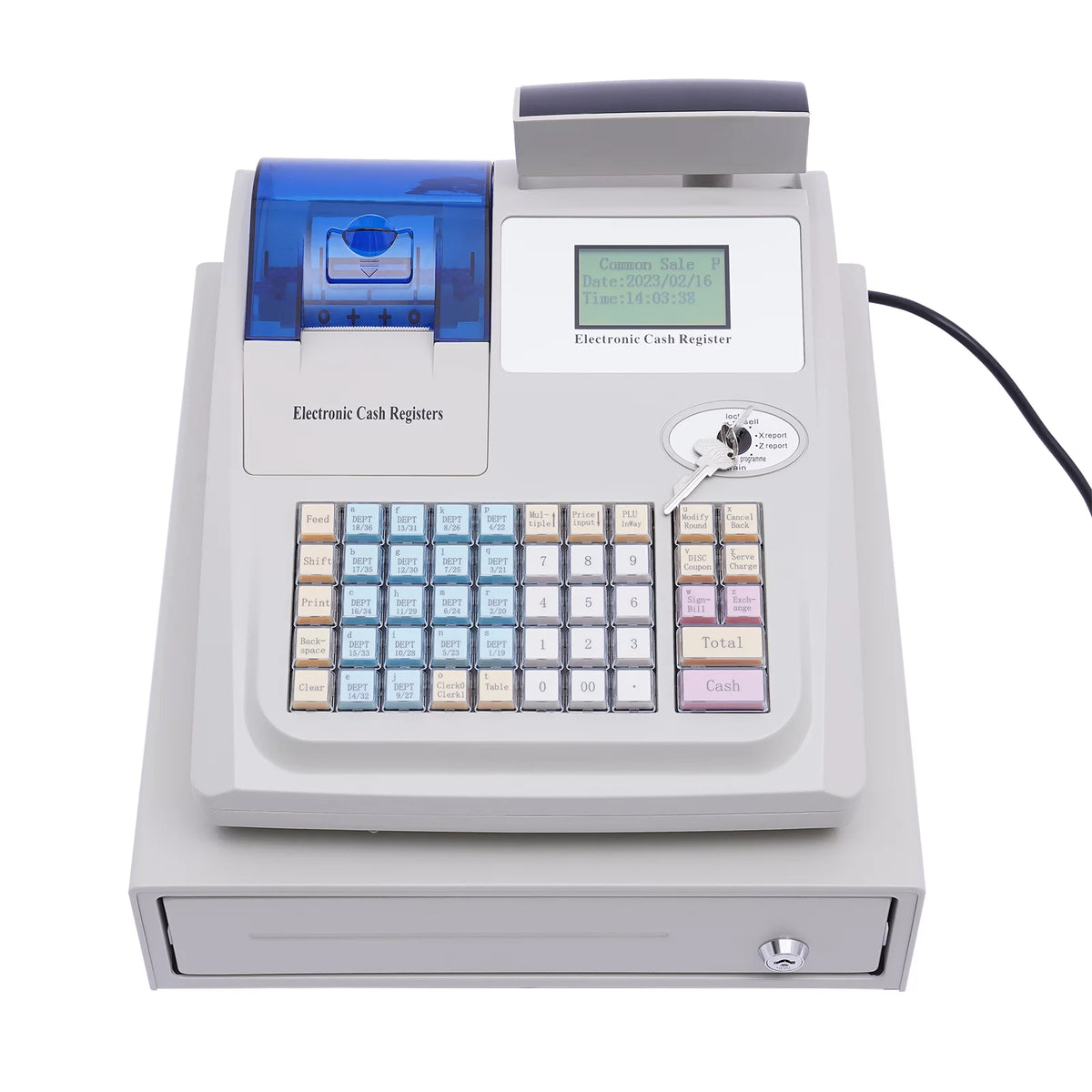 48 Keys Electronic Cash Register with Drawer Box Z443768
