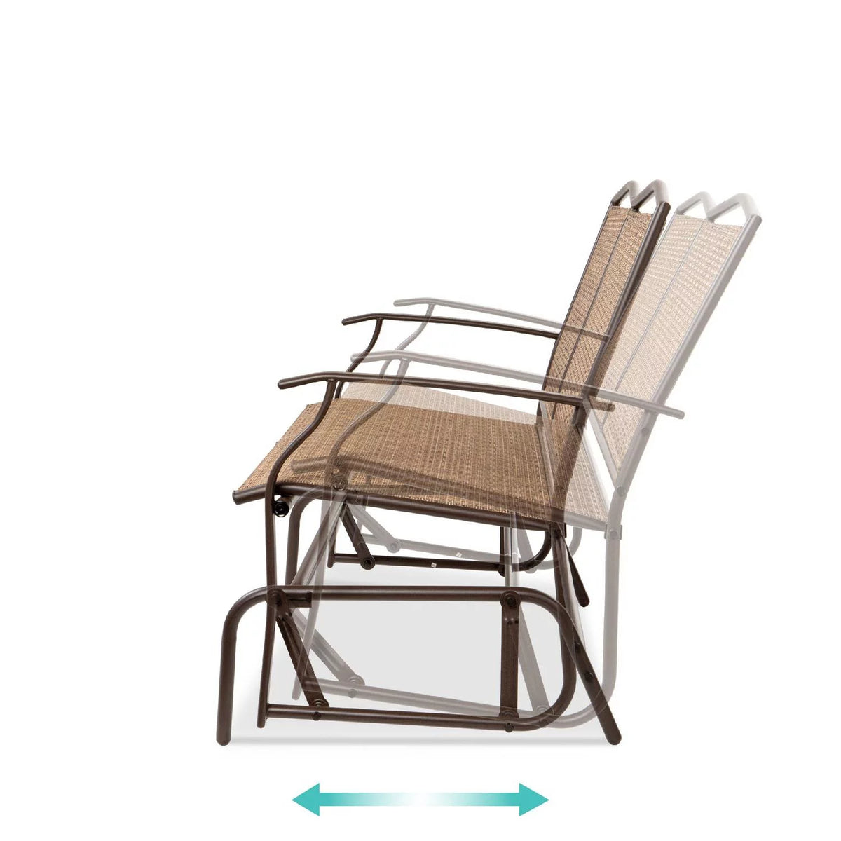 Brown 2 Seater Mesh Patio Loveseat F9075
