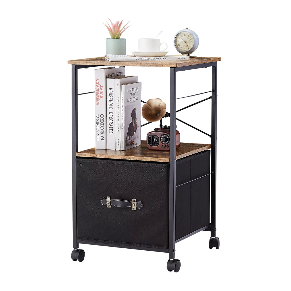 Brown 1 Drawer Mobile File Cabinet H517