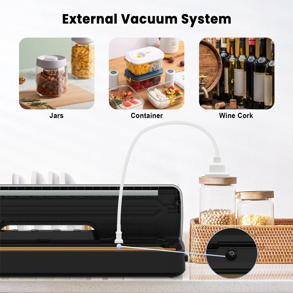 Vacuum Sealer with Vacuum Hose & 10Pcs Bags T61588