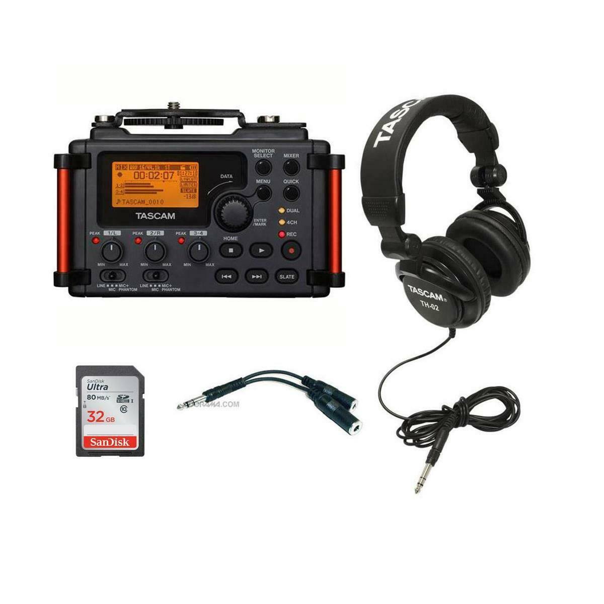 Portable Recorder with 32GB SDHC Card, Black, 6 Stereo 1/4 V29409
