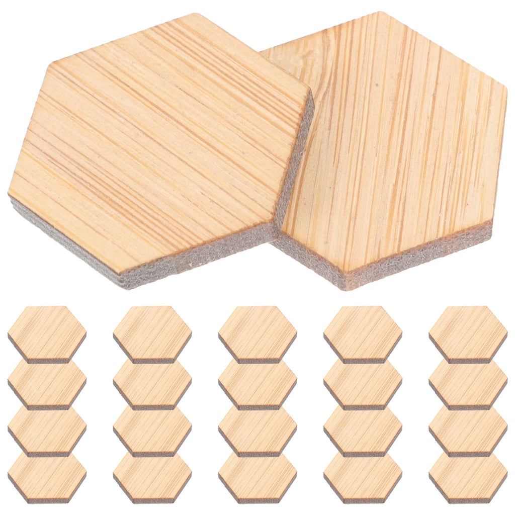 48pcs Mini Hexagon Bamboo Floorboard Doll House Prop P263
