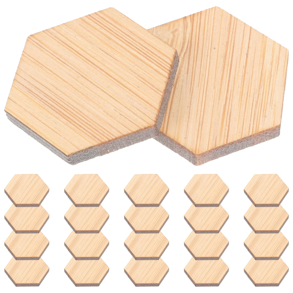 48pcs Mini Hexagon Bamboo Floorboard Doll House Prop P263