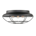 Matte Black 3 Light Flush Mount Lighting S556