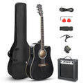 Black Full-Size Acoustic Electric Guitar with Amp J73797