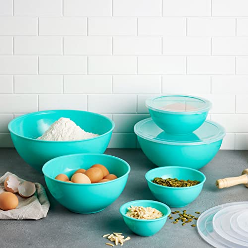 12 Piece Plastic Mixing Bowls with Airtight Lids Set E73145