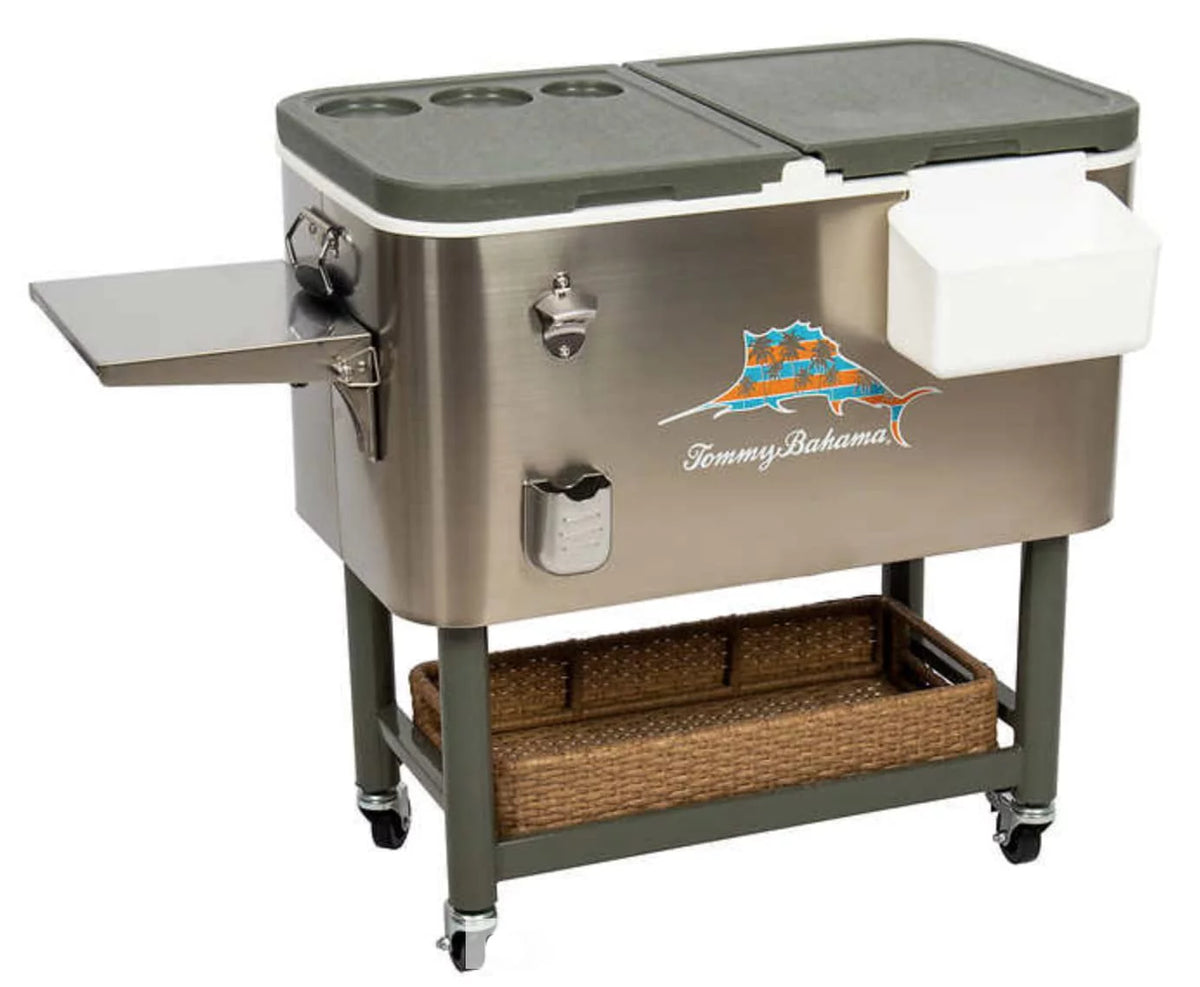 100 Qt Stainless Steel Rolling Cooler T62947