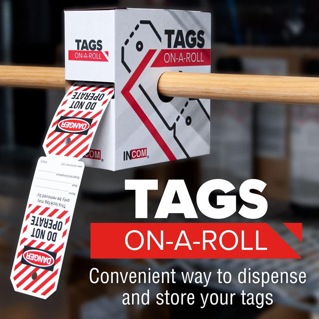 Danger Locked Out Heavy-Duty Waterproof Tear-Resistant Polytag Tags, Red/Black On White, 6.25 Inches X 3 Inches X 10 Mil Thickness, Pack of 2 O51137