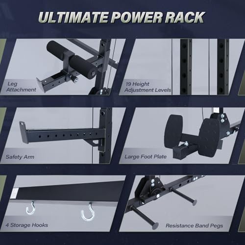 Heavy-Duty Steel Power Rack with Pull-up Bar J836
