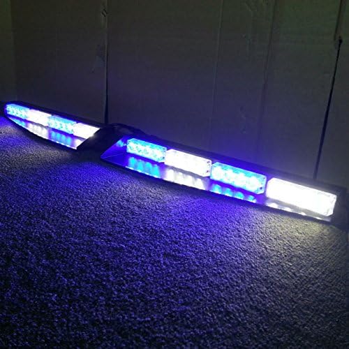 2-16 LED 32 Watt Blue White Emergency Light Bar Pack of 2 P501