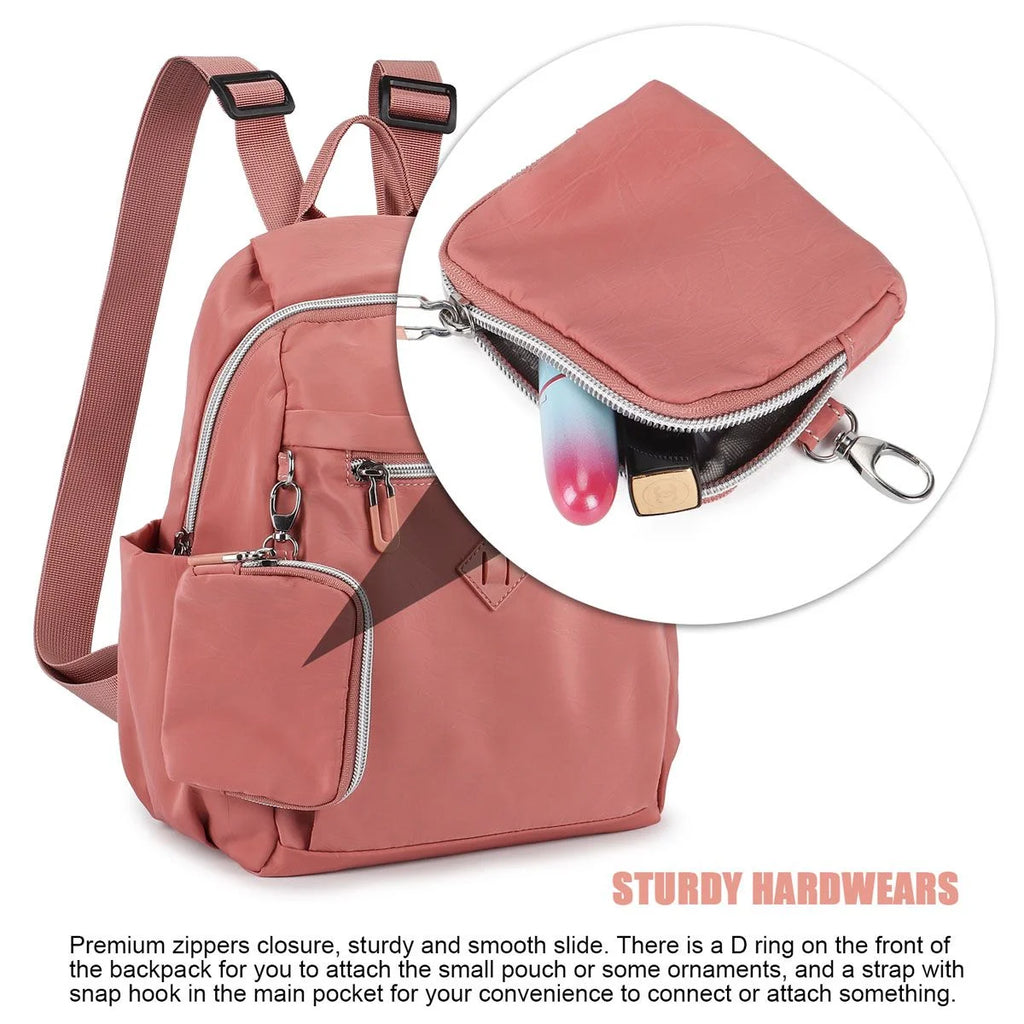 Blue Waterproof Nylon Mini Backpack with Coin Purse K4737