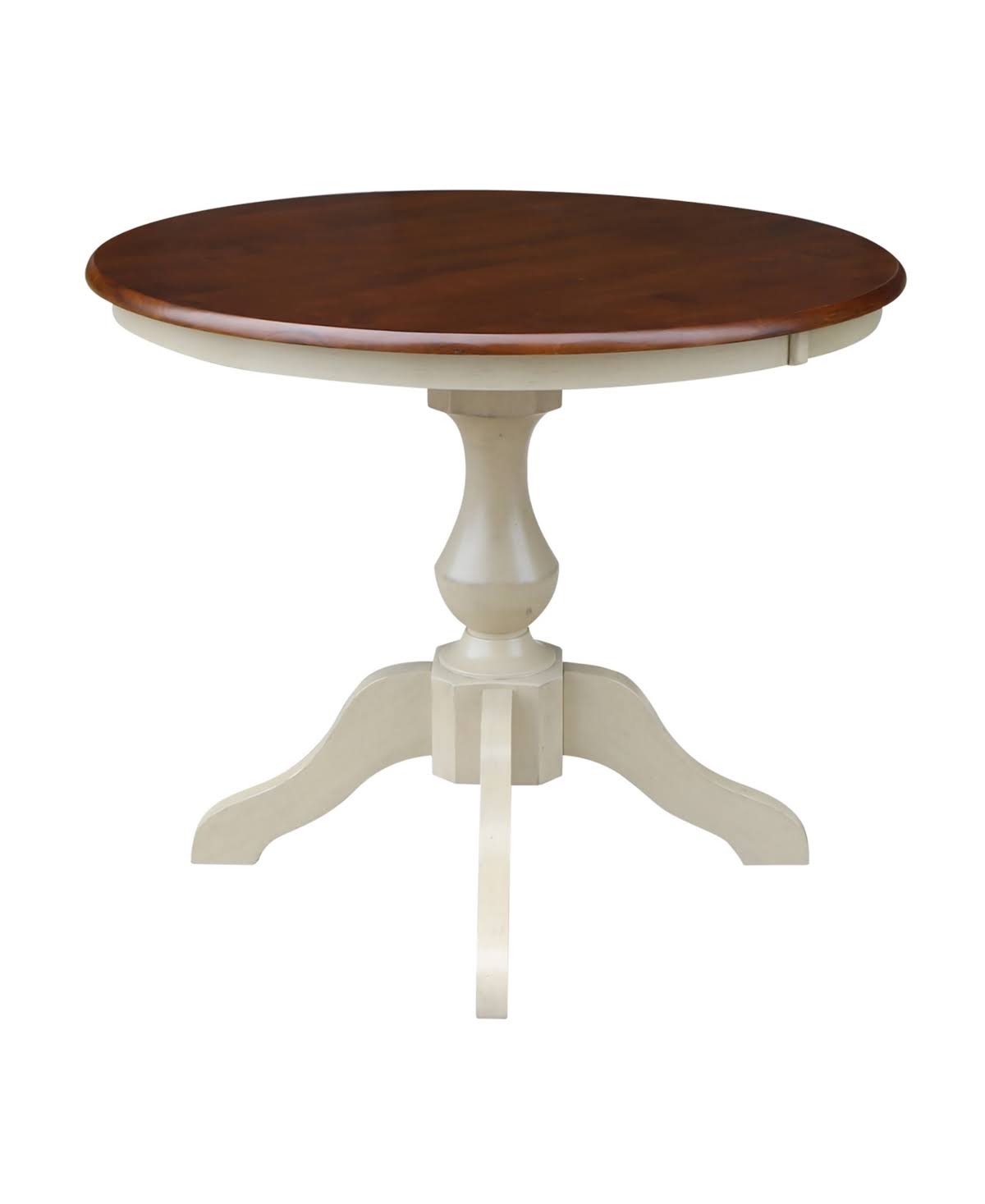 36x22 Round Pedestal Dining Table in Pecan W468536