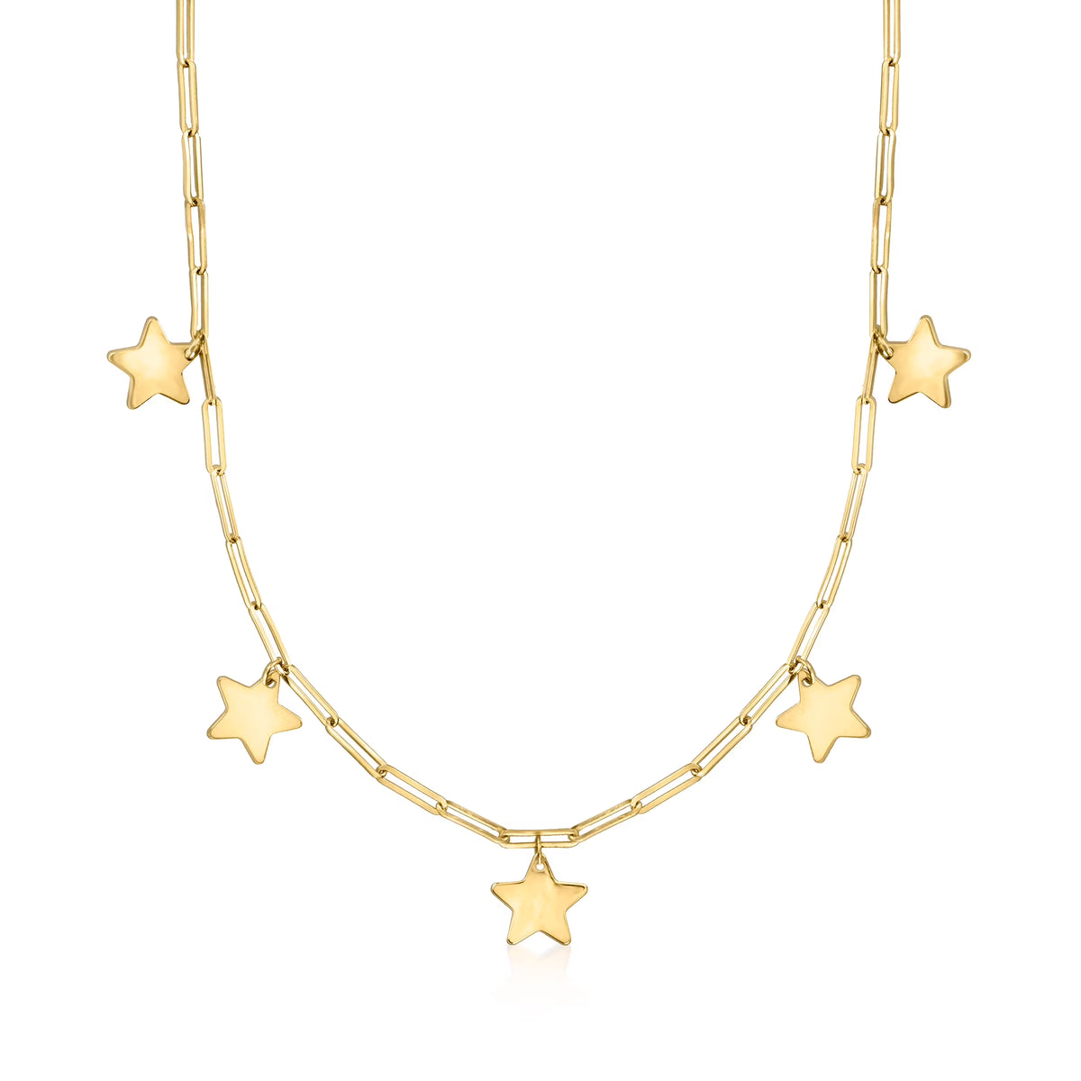 Italian 14kt Yellow Gold Star Necklace F889950