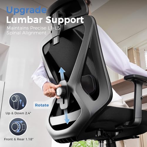 Black Ergonomic Mesh Gaming Chair with Headrest D701