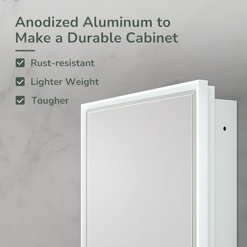 Silver 16x24 1 Door Recessed Medicine Cabinet with Mirror G684945
